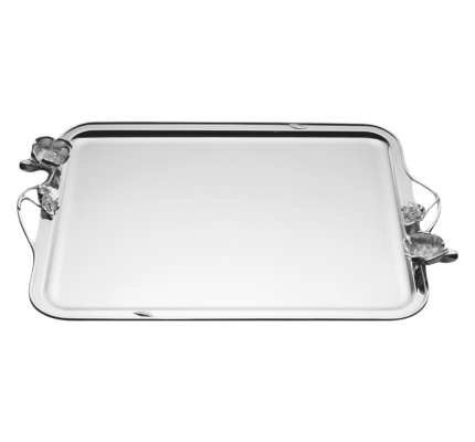 Silver-Plated Rectangular Tray with handles- 53 x 42 cm