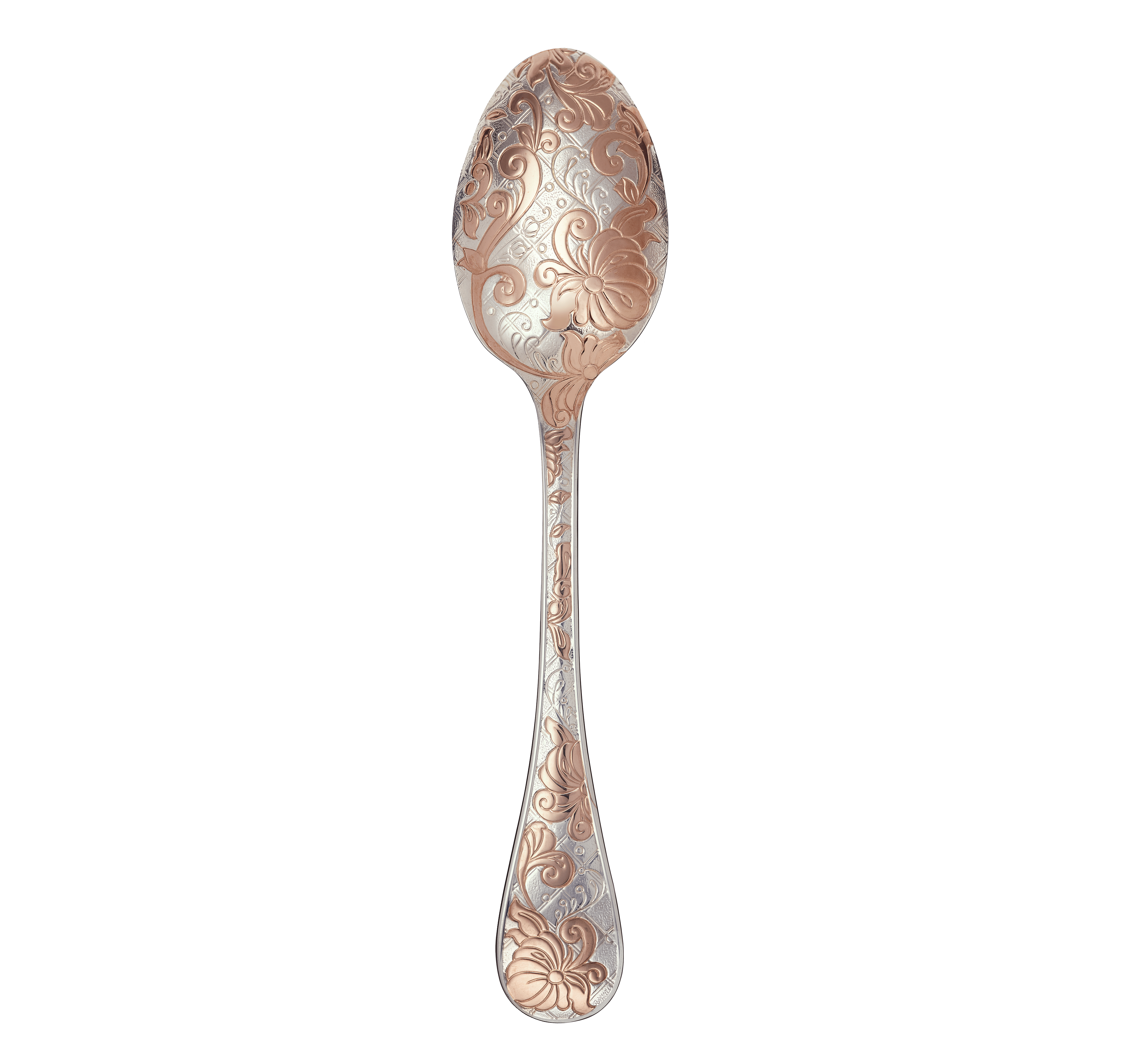christofle cuillère à soupe en métal argenté - dorure partielle or rose 3