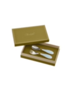 christofle set cuillère et fourchette naissance en métal argenté - ice blue 0