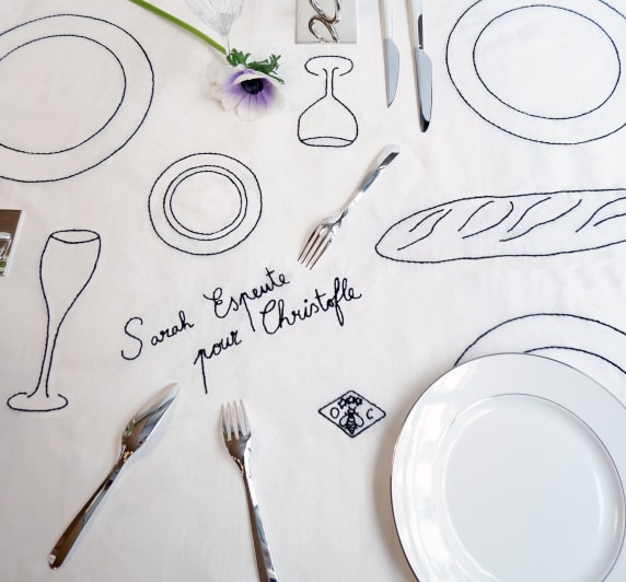 christofle tablecloth for 6 people - sarah espeute for christofle 2