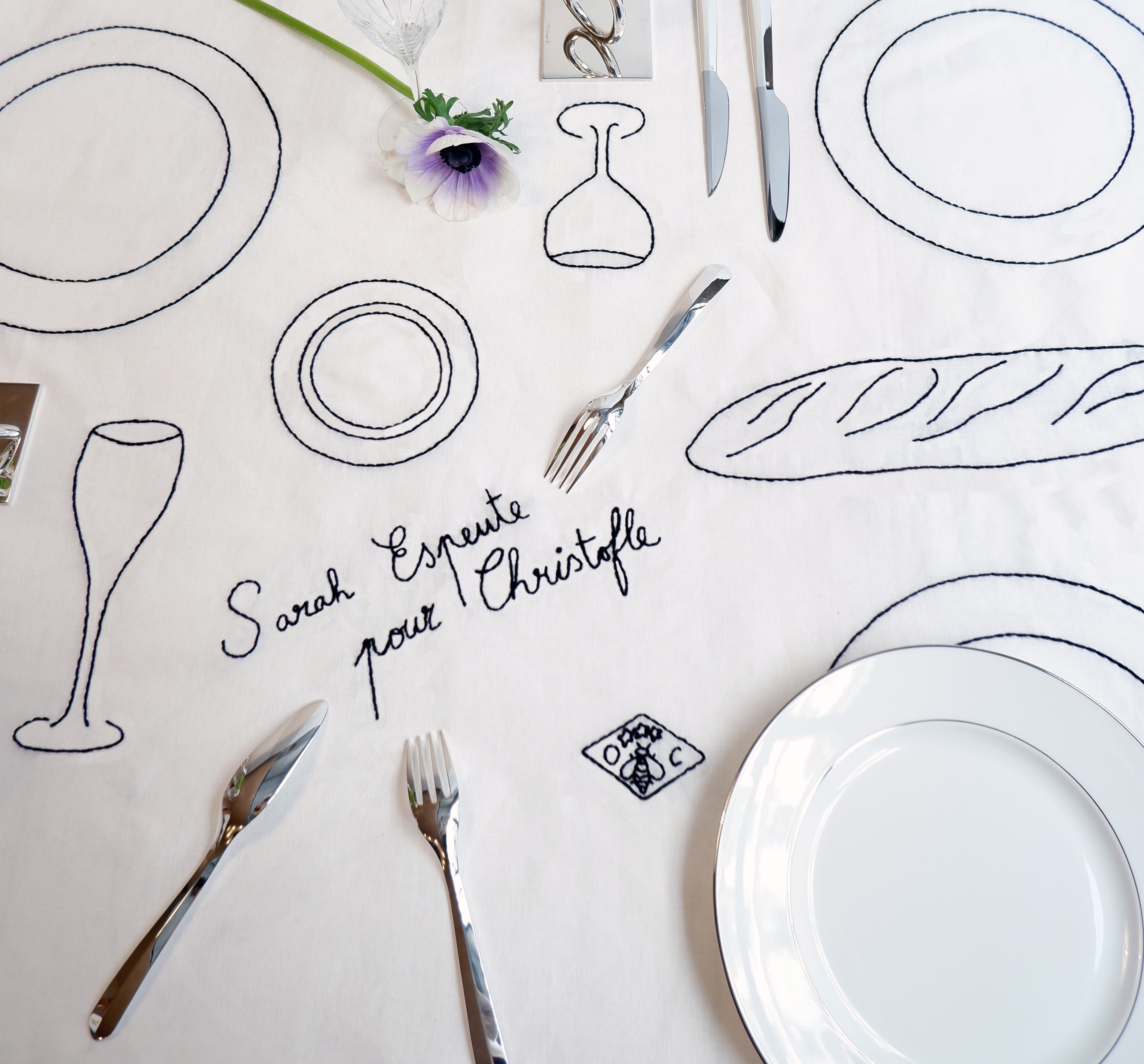 christofle nappe pour 6 personnes - sarah espeute pour christofle 2