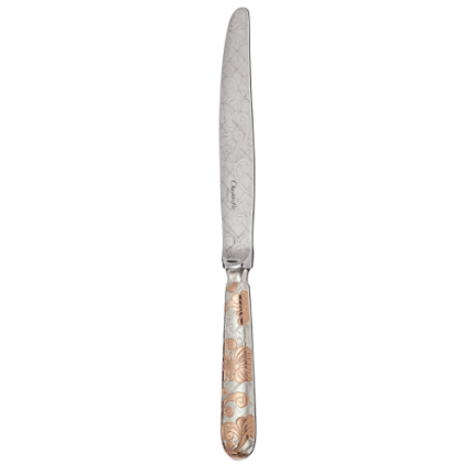 christofle partially gilded silver plated dinner knife - pink gold 1