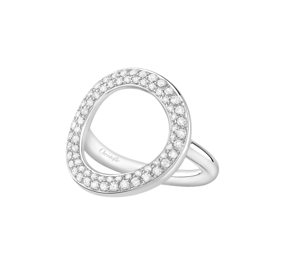 christofle 66 diamond bridge ring white gold and diamants large model  2