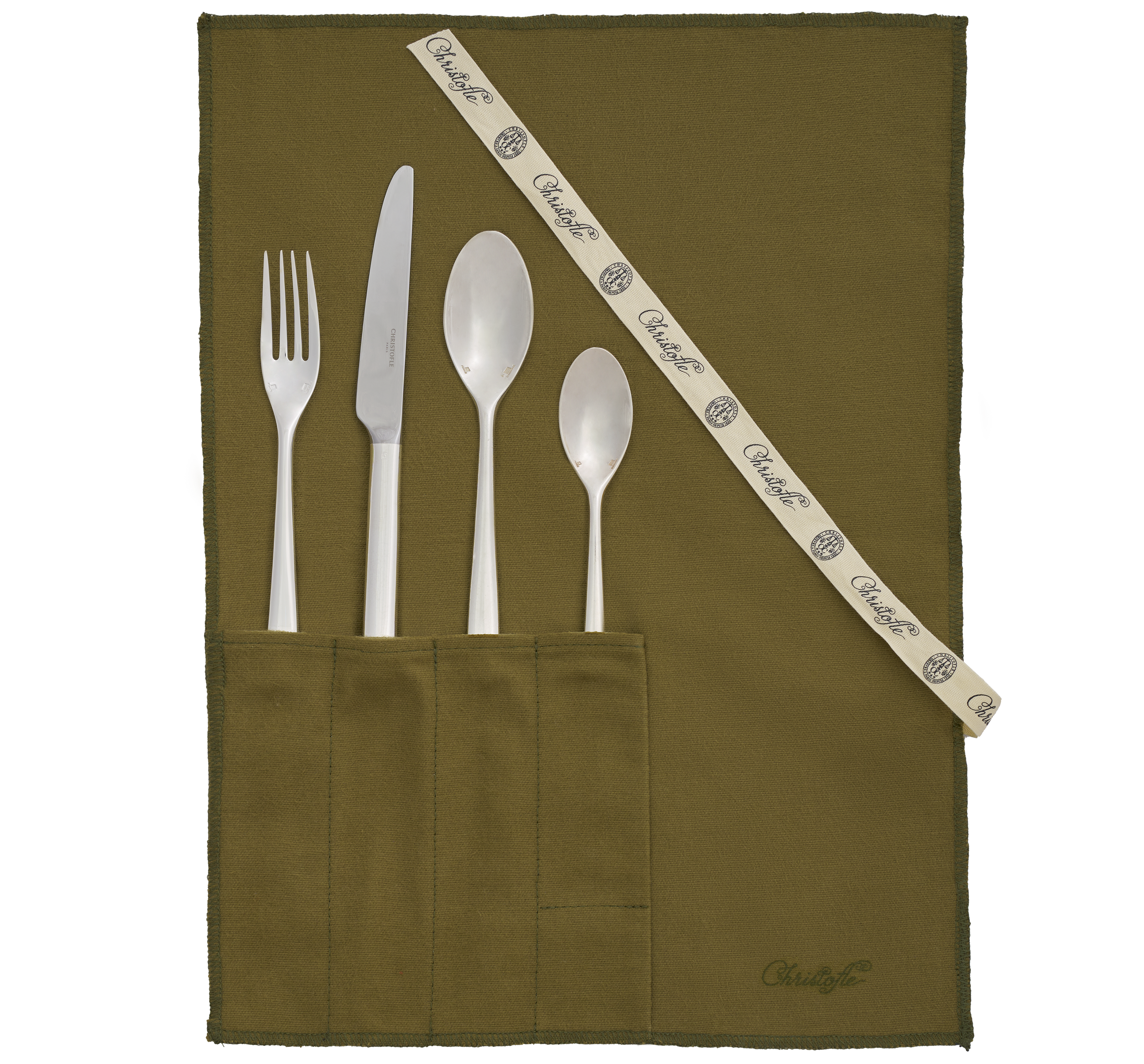 christofle la trousse - 4 piece medium-sized silver plated individual set 1