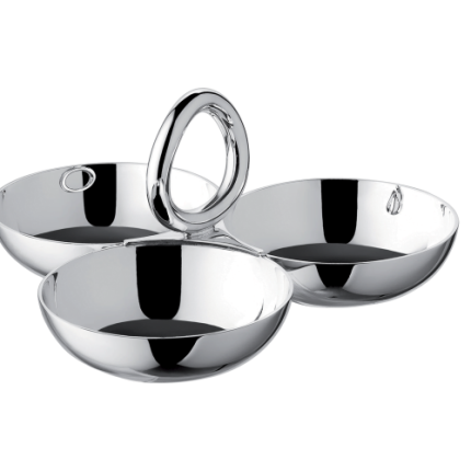 christofle three part server large vertigo  silver plated 1