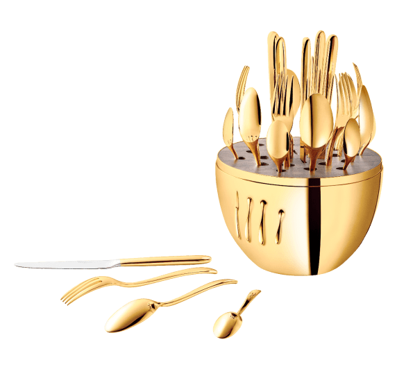 christofle 24 piece flatware set for 6 people in 24-carat gold gilded metal 2