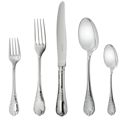 christofle individual place settings (5 pieces) marly  silver plated 1