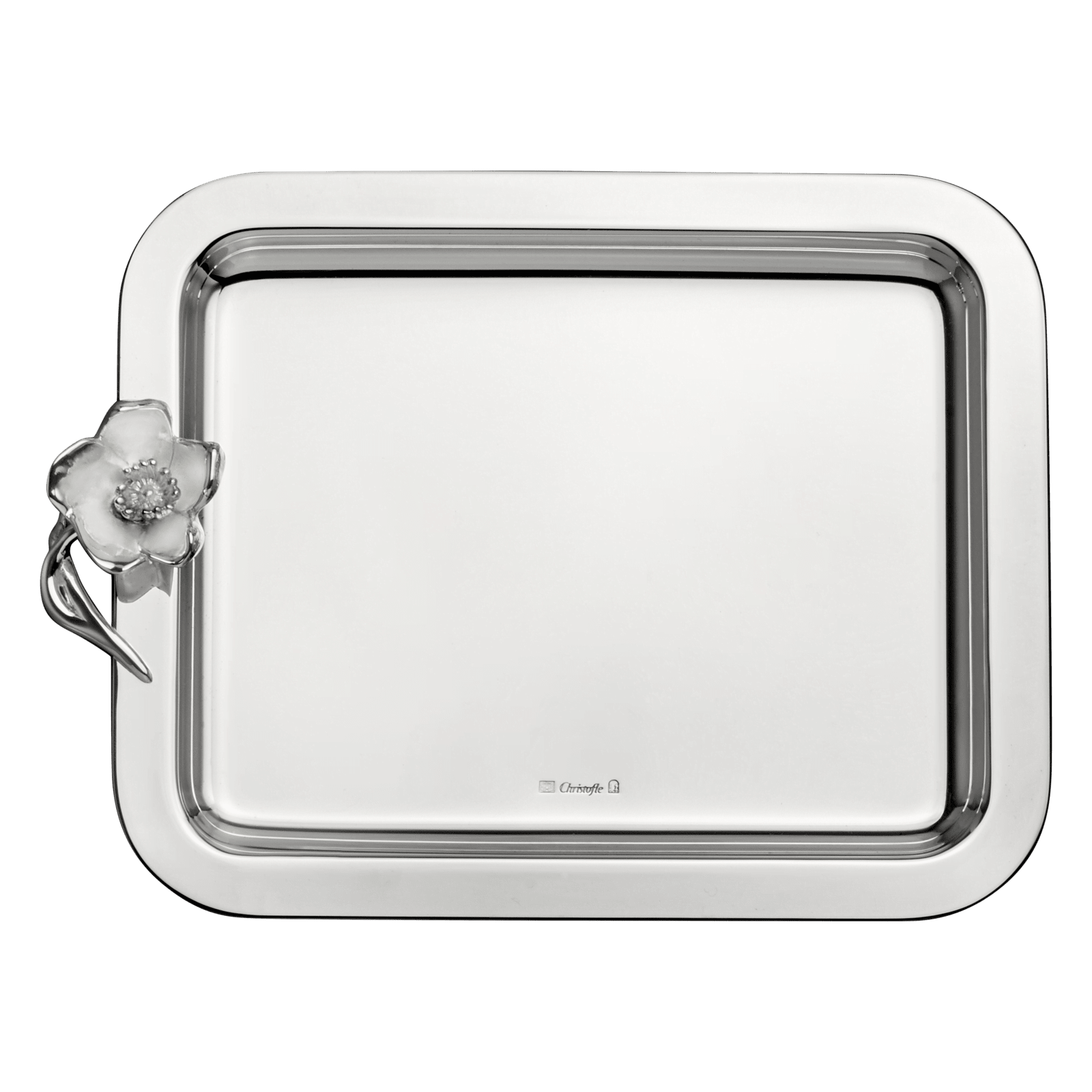 plateau rectangulaire en métal argenté - 22 x 16 cm 2