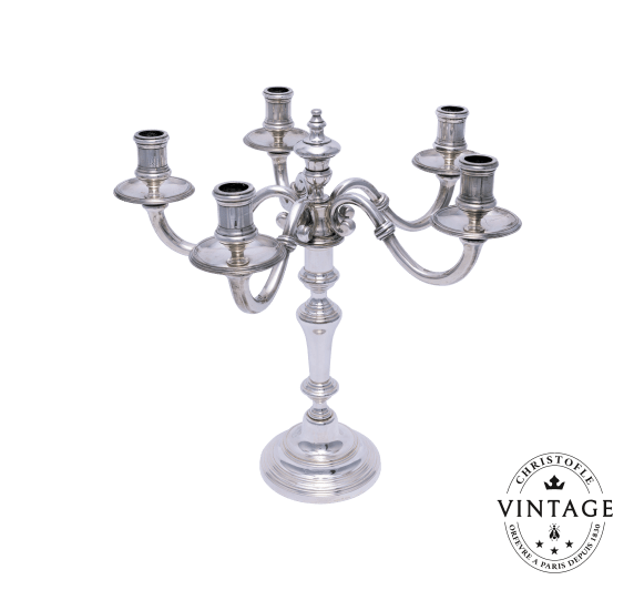 christofle candélabre 5 feux argenté - vintage 1