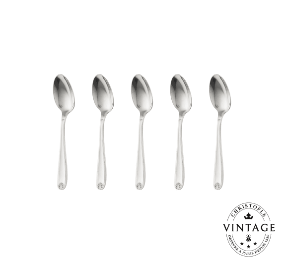 Vintage SIlvered Set of 6 espresso spoons Marot