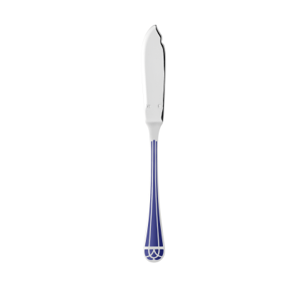christofle silver-plated fish knife - marbled blue 0