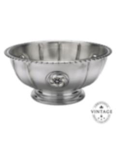 christofle Vintage Silvered Crystal Interior Salad Bowl