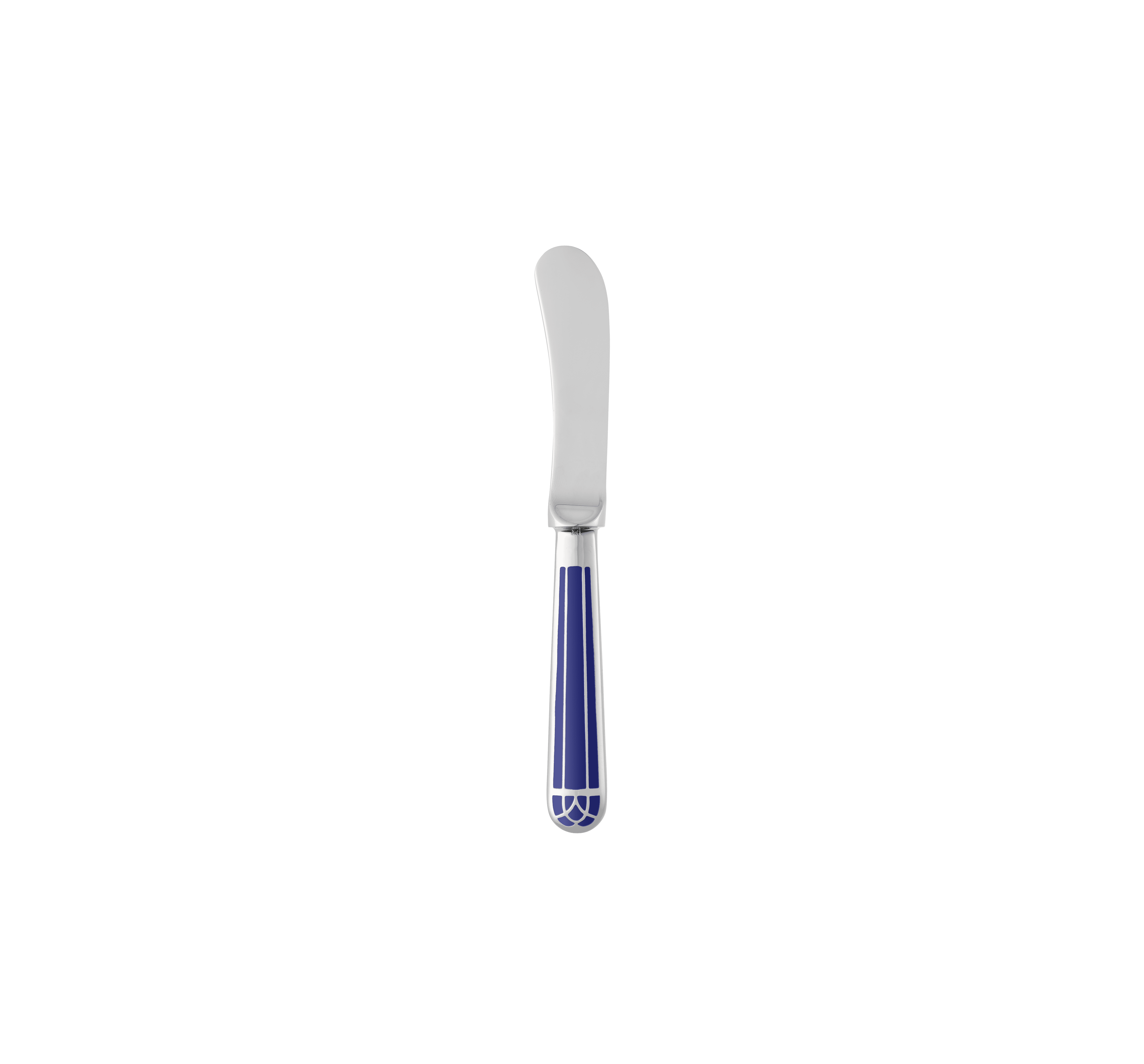 christofle couteau à tartiner en métal argenté - bleu marbré 2