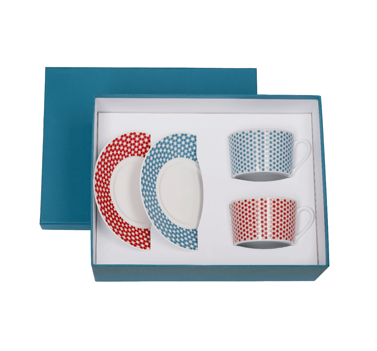 christofle porcelain breakfast cup & saucer, set of 2  1