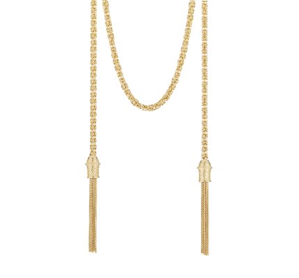 christofle sterling silver gilded 18 carats tie necklace chain 2