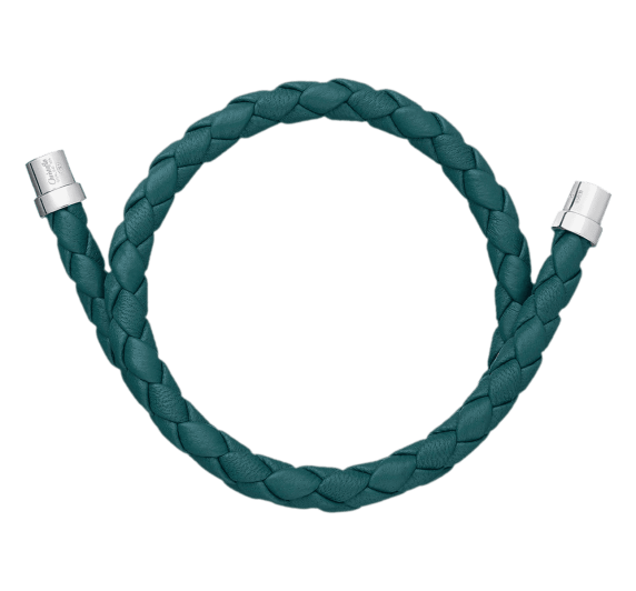 christofle duo complice peacock green leather for bracelet 0