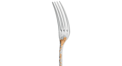 christofle fourchette de table en métal argenté - dorure partielle 2