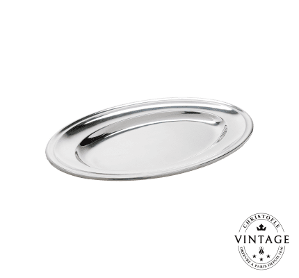 christofle vintage silvered oval plate - 13 in 1