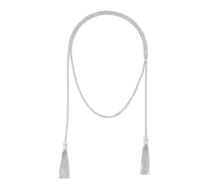 christofle sterling silver tie necklace chain  1