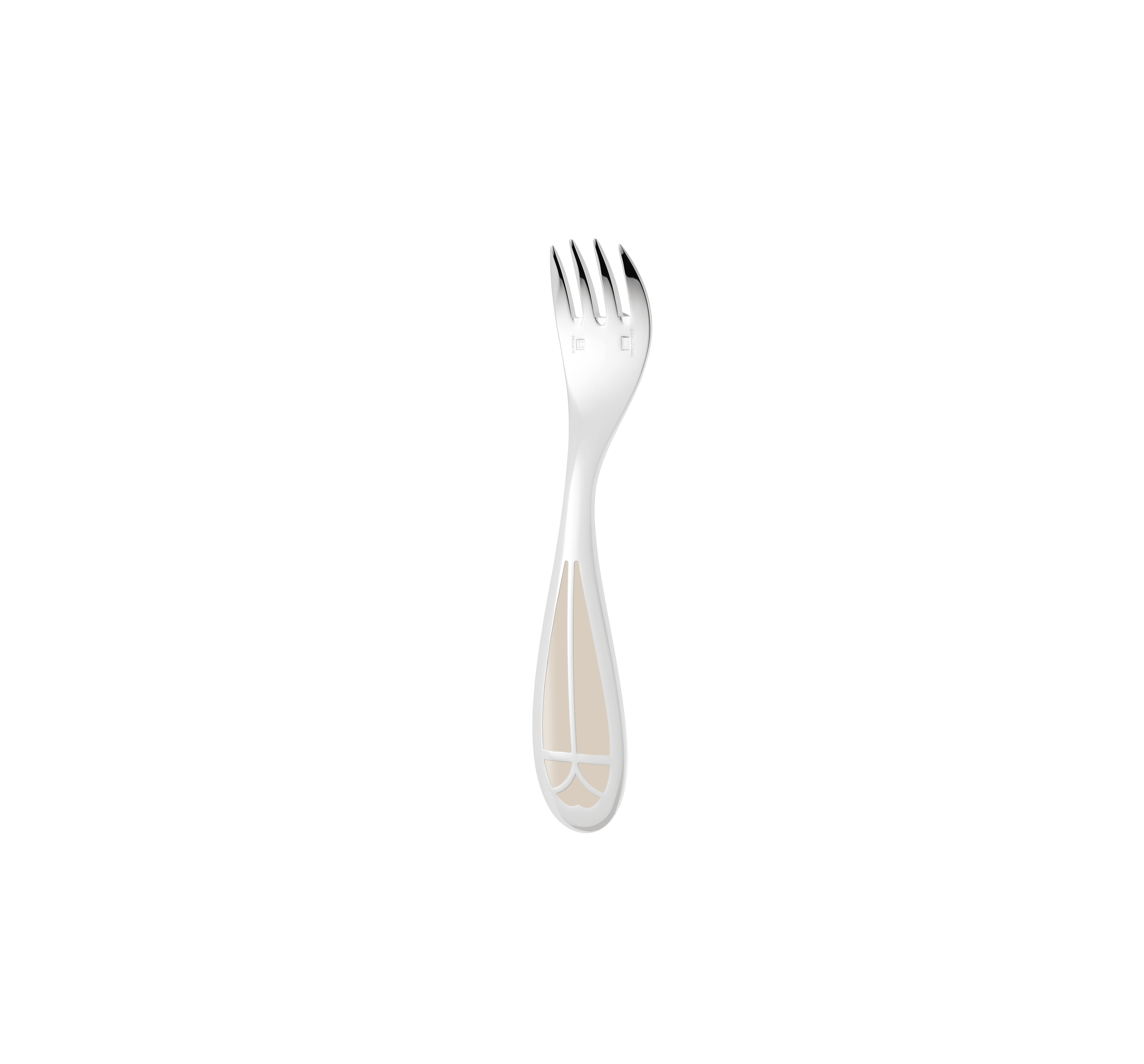 christofle set cuillère et fourchette naissance en métal argenté - ivory 2