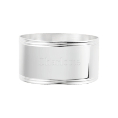 Silver plated Cluny Napkin Ring - Engraved with text