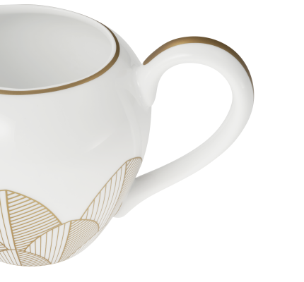 Porcelain Cream Pitcher 25cl Gold Finish