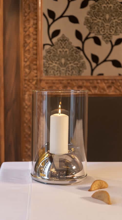  Large Stainless Steel Hurricane Candle Holder - Oh de Christofle 