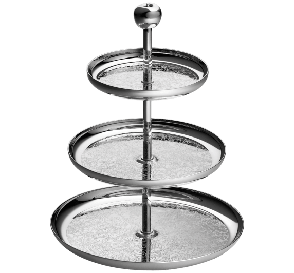 christofle 3-tier pastry stand  jardin d'eden  silver plated 1