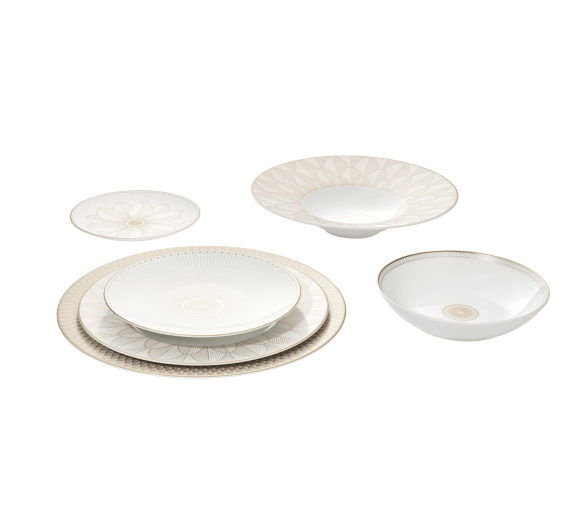 christofle porcelain large rim plate gold finish 3