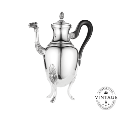 Silvered Coffeepot Napoléon 1er - front- Vintage 
