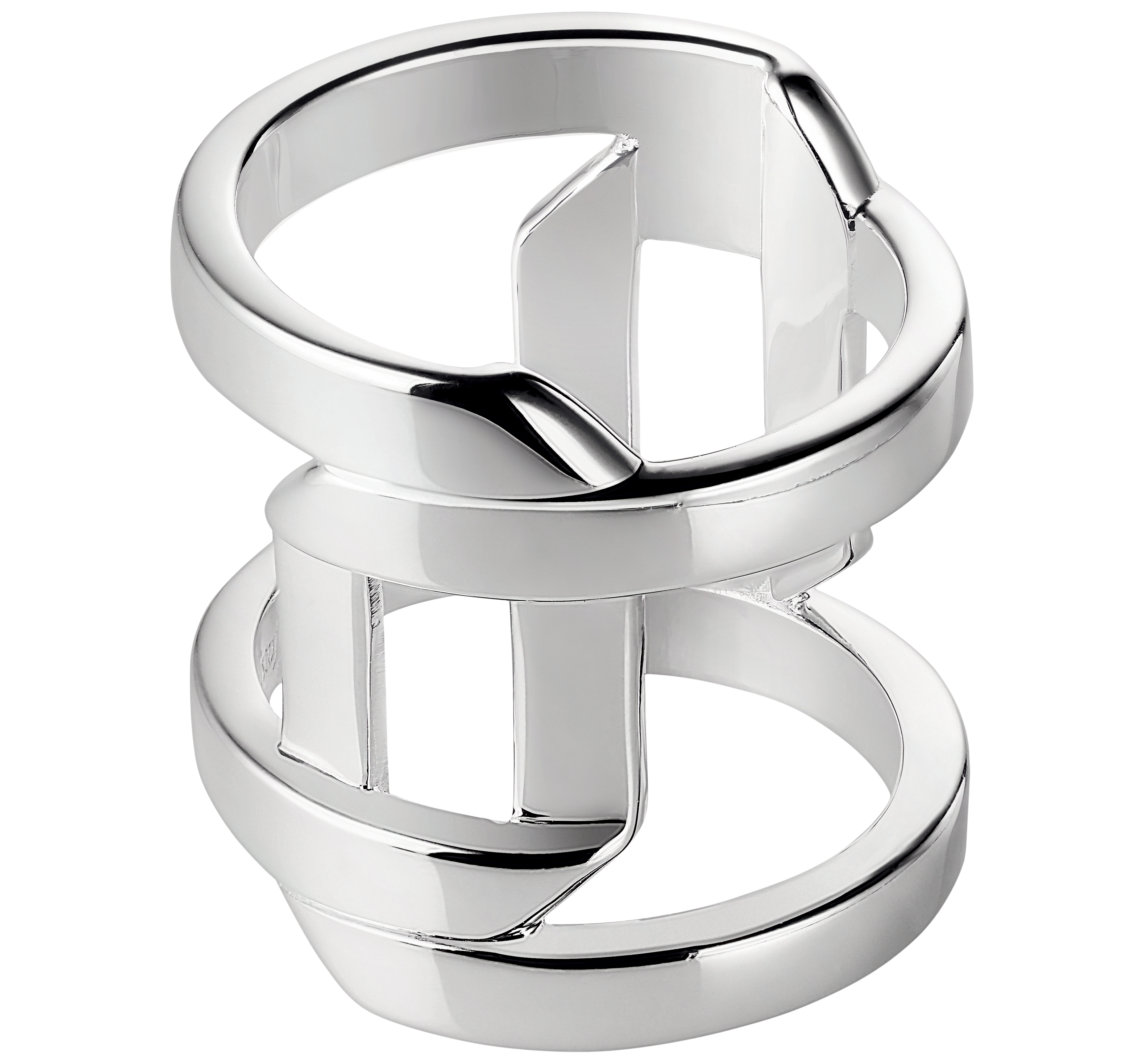 Bague grand modele en argent massif Pliage