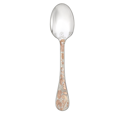 christofle partially gilded silver plated table spoon - pink gold 1