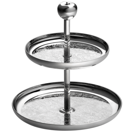 2-tier pastry stand  Jardin d'Eden  Silver plated