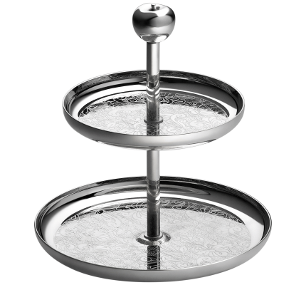 2-Tier Silver-Plated Dessert Stand