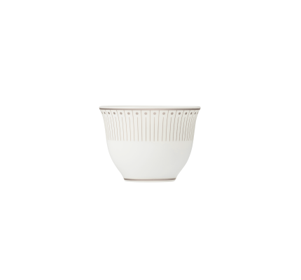 Set of 2 Porcelain Tea & Coffee Cups Platinum Finish