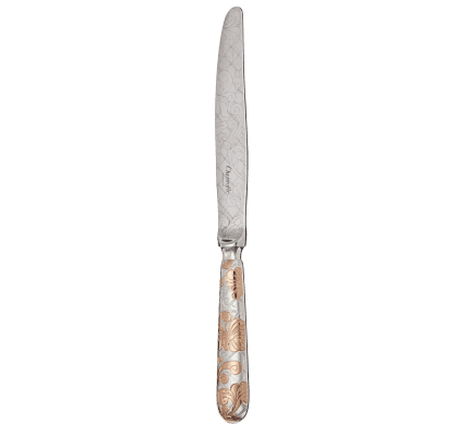 christofle partially gilded silver plated dinner knife - pink gold 1