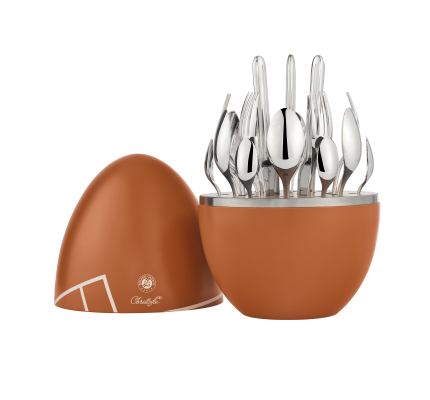 christofle 24-piece silver-plated flatware set with chest 1