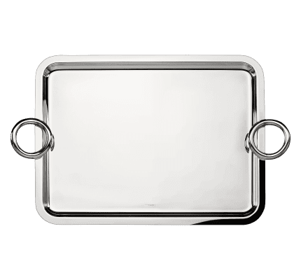christofle rectangular tray with handles 43x31cm vertigo  silver plated 1