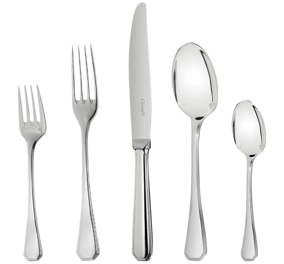christofle 24-piece silver-plated flatware set with chest 1