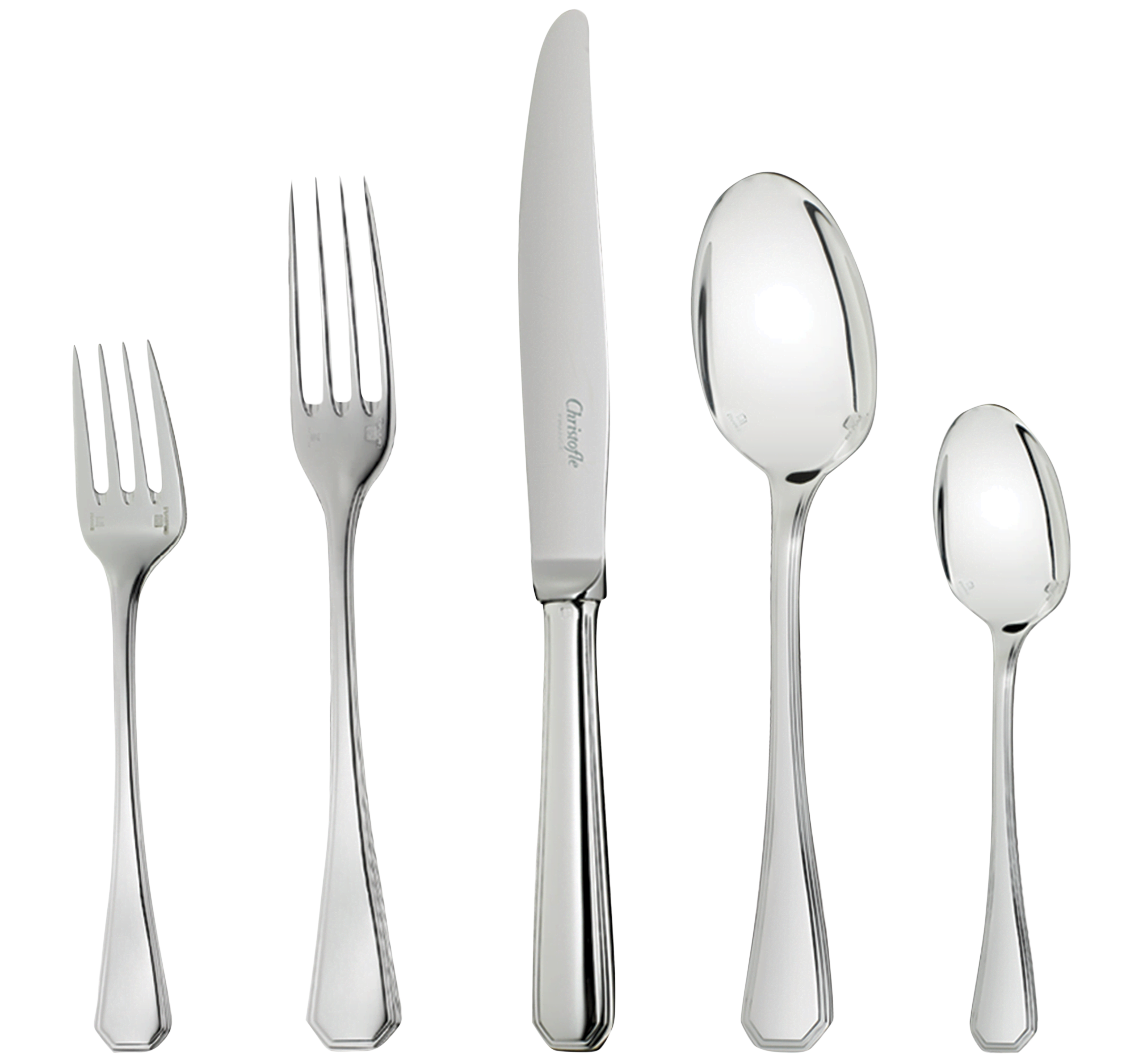 christofle 24-piece silver-plated flatware set with chest 1
