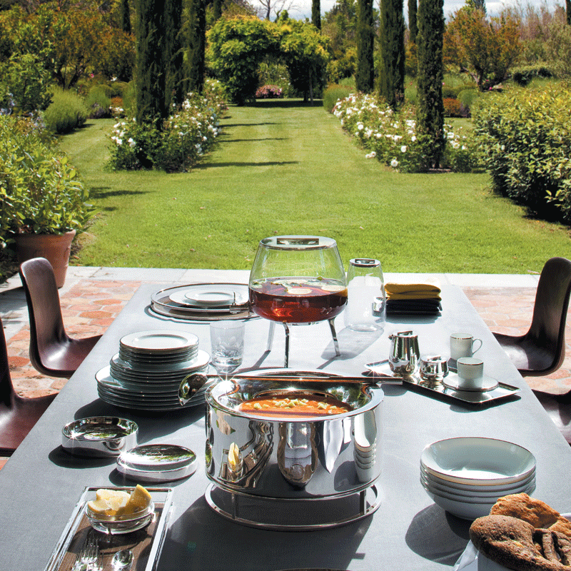 Elegant Silver Time Tea Set by Christofle
