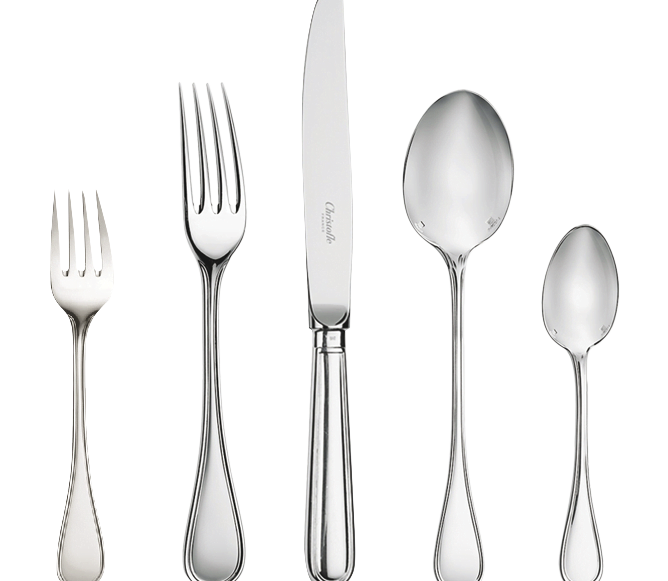 christofle individual place settings (5 pieces) albi  silver plated 1