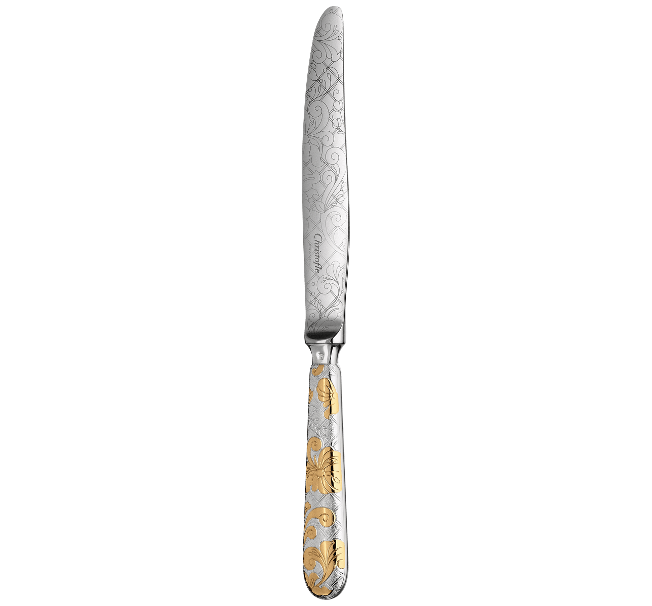 christofle partially gilded silver plated dinner knife 2