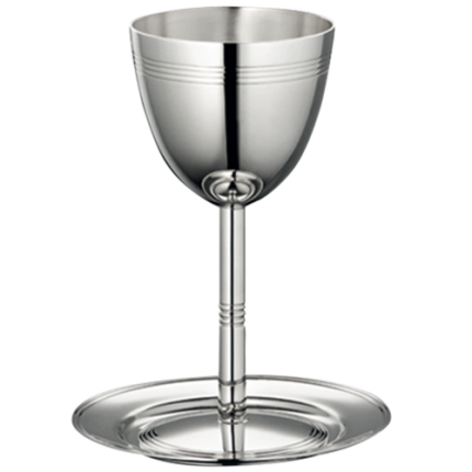 christofle silver-plated kiddush cup and saucer 2