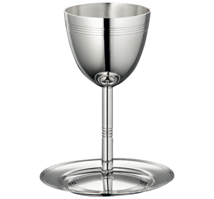 Silver-plated Kiddush Cup and Saucer