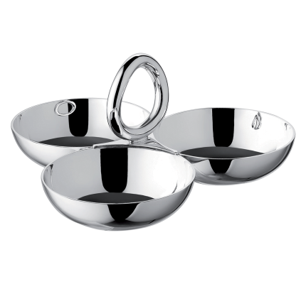 christofle three part server large vertigo  silver plated 1