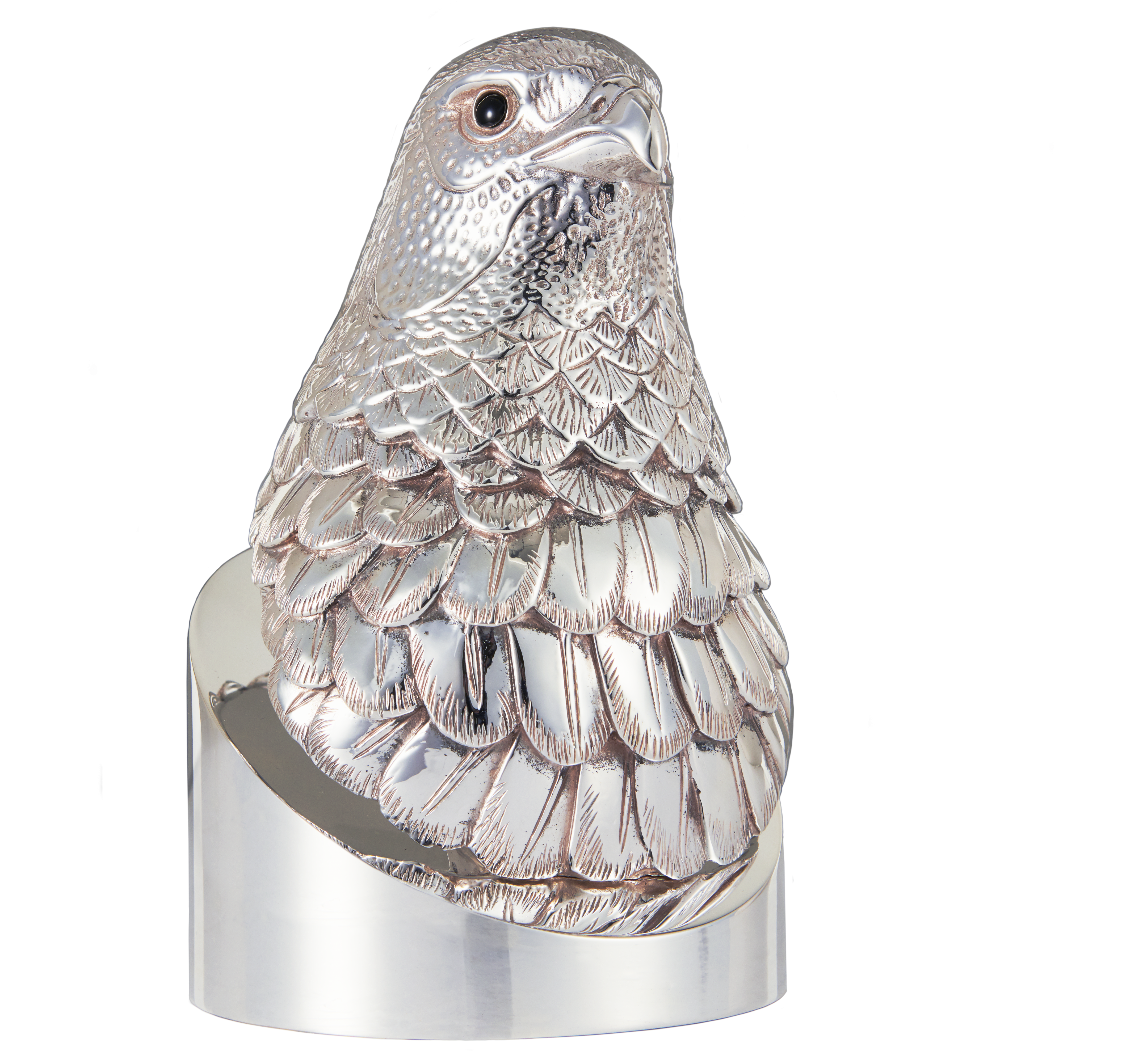 christofle tête de faucon en métal argenté sans casque - haute orfèvrerie 0