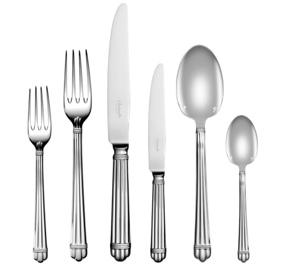 christofle 75-piece silver plated flatware set with chest  1