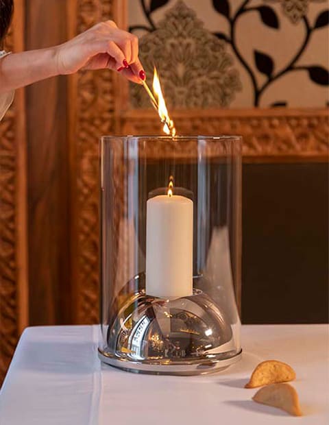  Large Stainless Steel Hurricane Candle Holder - Oh de Christofle 