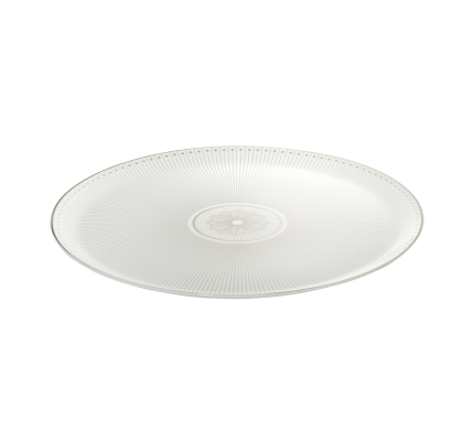 christofle porcelain pie dish platinum finish 2